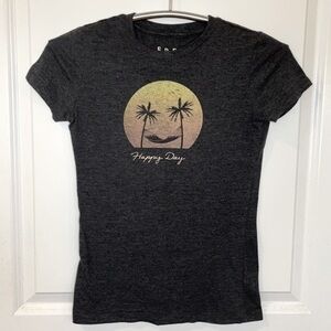 FREE STATE | Women’s Charcoal Gray Tropical Print FREE STATE Shirt Size SP